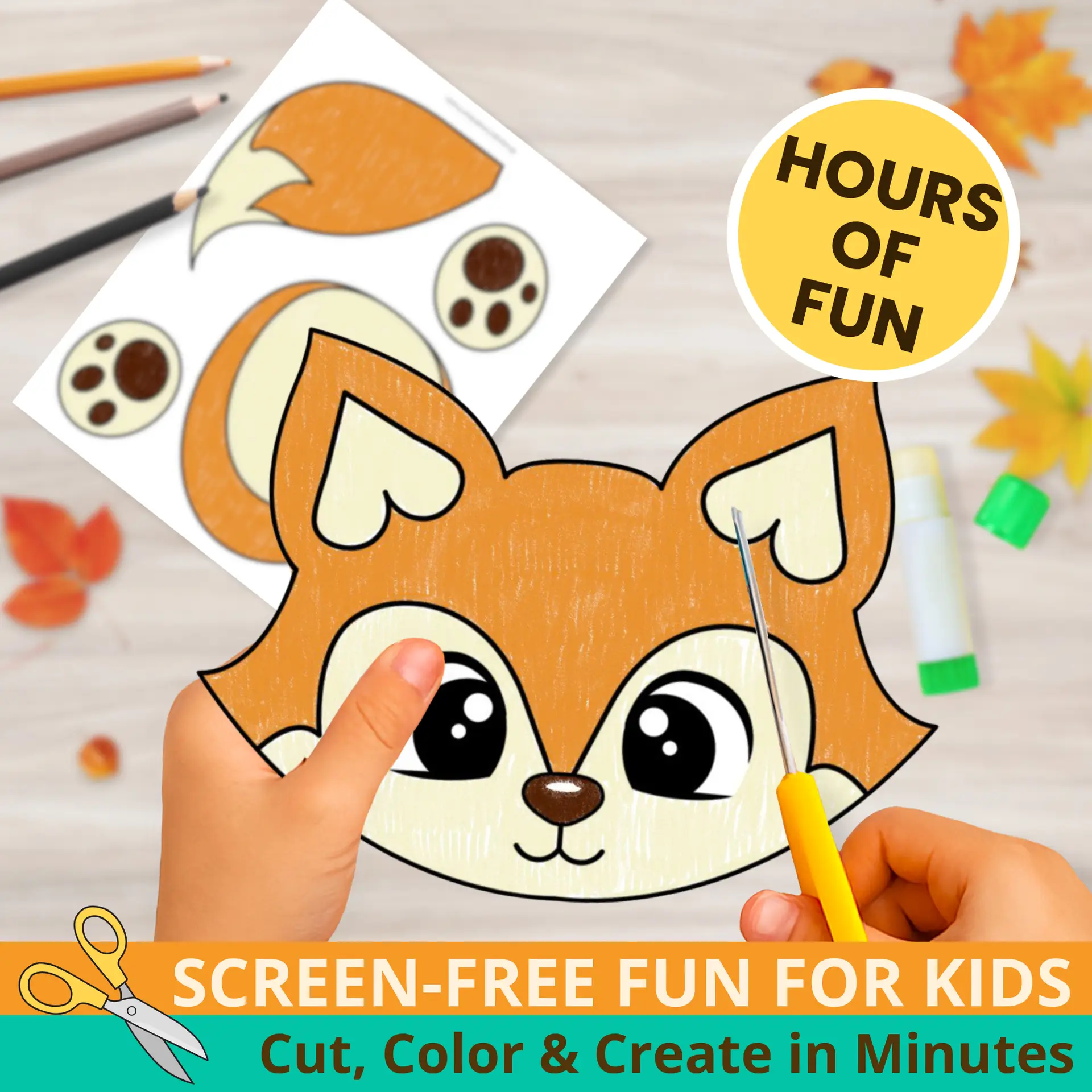 Looking for a quick and creative activity? Try this DIY Fox Puppet Craft — the perfect printable for teachers and parents! ✂️? #DIYKidsCrafts #PrintableCrafts #KindergartenFun