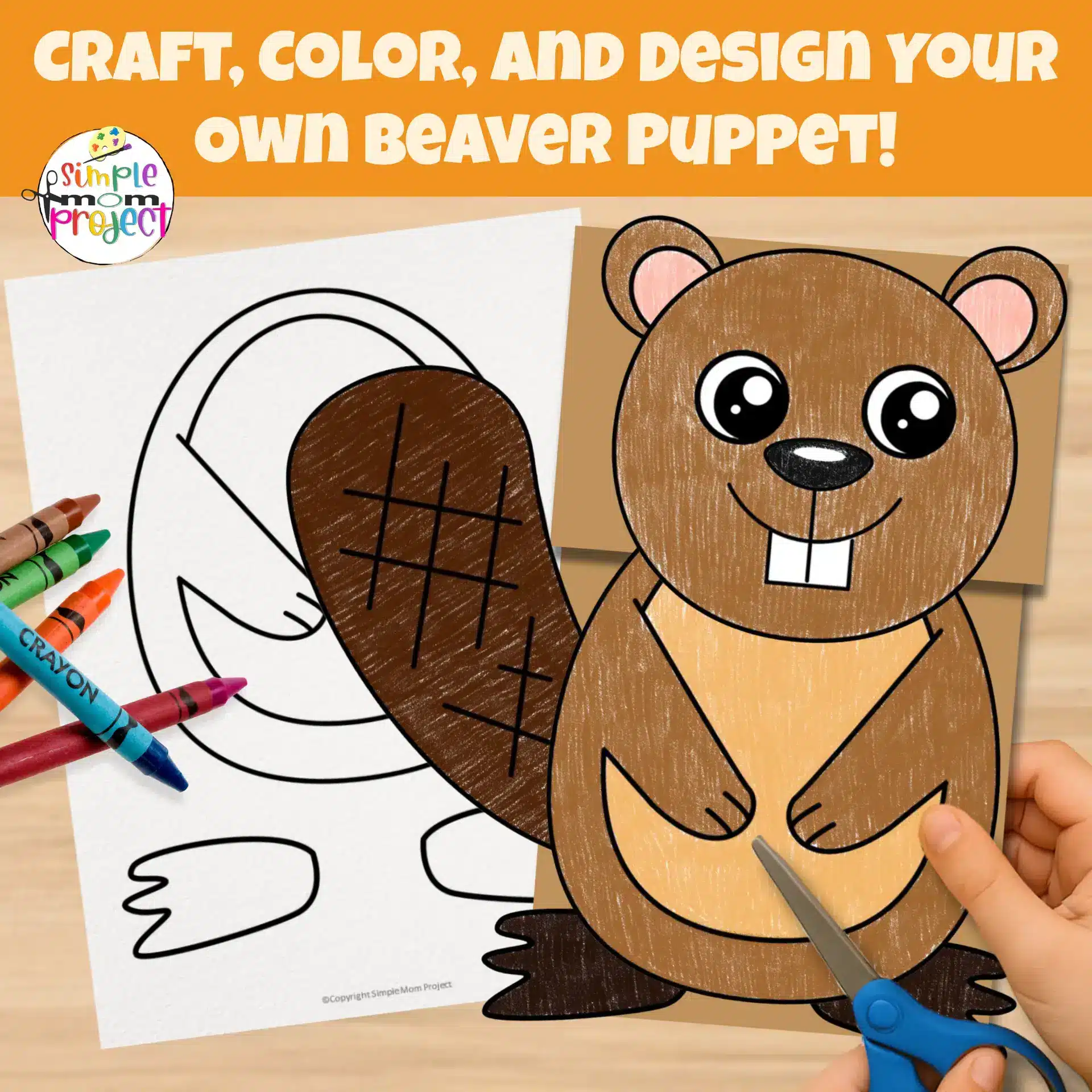 Let your kids explore creativity with this printable beaver puppet craft! A perfect mix of learning and play for teachers, parents, and homeschoolers. ?✂️ #KidsCraftIdeas #WoodlandAnimals #KindergartenFun