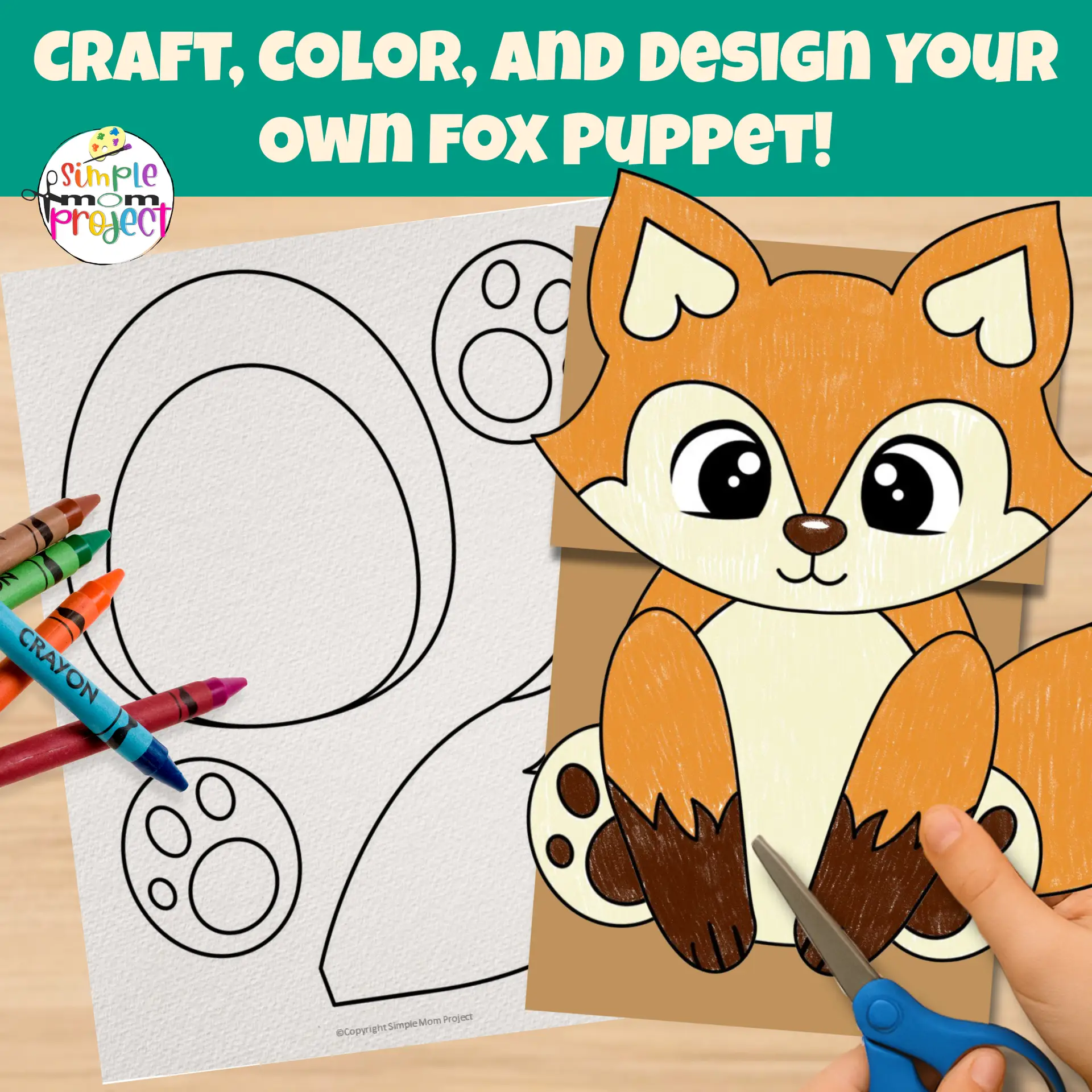 This Printable Fox Craft is a classroom favorite! Perfect for woodland animal units, art centers, and imaginative play. ?? #KidsCraftIdeas #PrintablePuppet #HomeschoolCraft