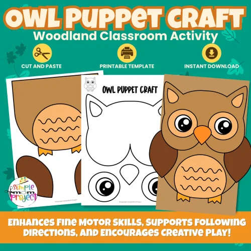 Make your woodland lessons a hoot with this Owl Paper Bag Puppet Craft! Easy printable for preschoolers and kindergarteners — just print, cut, glue, and play! ?? #WoodlandCraft #PreschoolActivities