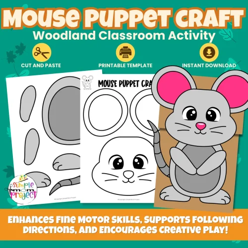 ? Forest Animal Craft for Kids | Mouse Paper Bag Puppet Printable