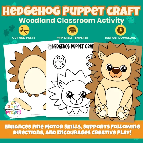 Add woodland fun to your classroom with this Hedgehog Paper Bag Puppet Craft! Kids will love printing, cutting, and creating their own forest friend. ?? #WoodlandCraft #PreschoolActivities