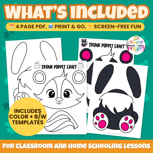 This Printable Skunk Craft is an adorable classroom activity that builds fine motor skills and creativity. Great for woodland animal units or rainy-day fun! ✂️? #PrintableCraft #PreschoolActivity