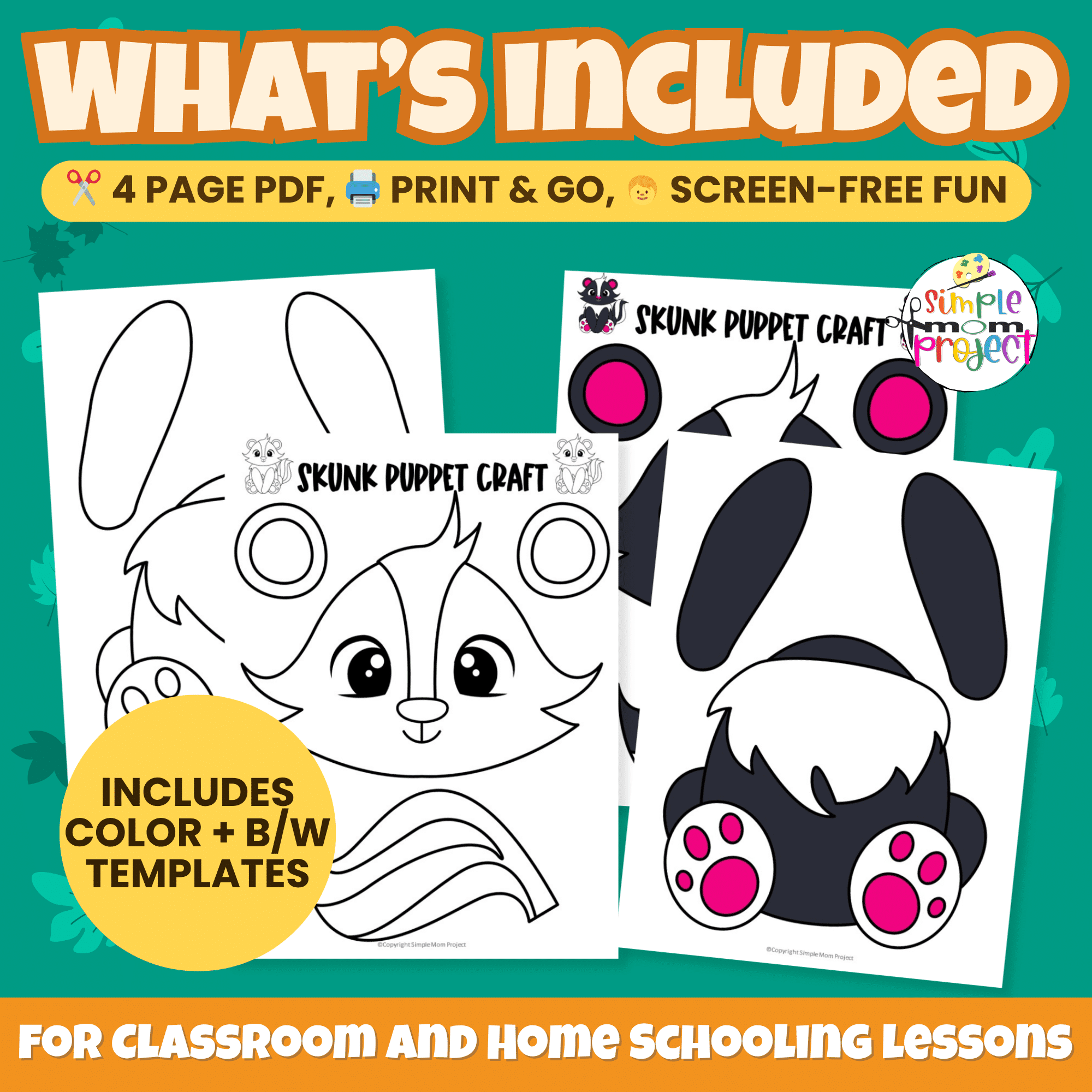 This Printable Skunk Craft is an adorable classroom activity that builds fine motor skills and creativity. Great for woodland animal units or rainy-day fun! ✂️? #PrintableCraft #PreschoolActivity