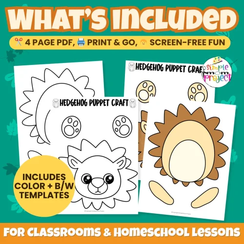 This Printable Hedgehog Craft is perfect for preschool and kindergarten! A simple cut-and-paste activity that builds fine motor skills and creativity. ✂️? #PrintableCraft #WoodlandTheme