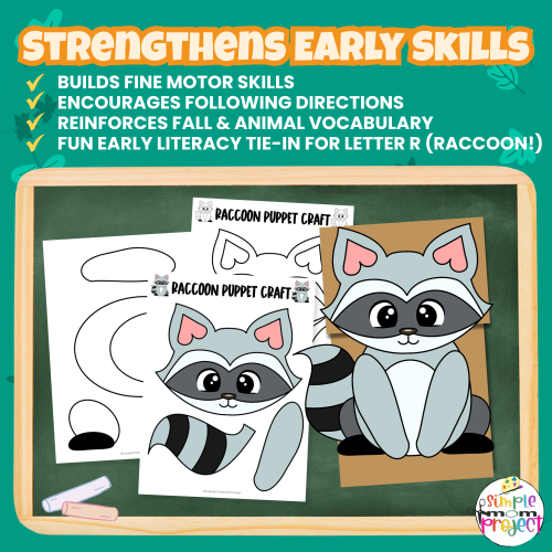 Add a new forest friend to your collection with this Raccoon Paper Bag Puppet Template! Great for woodland units, art centers, and homeschool fun. ?? #WoodlandAnimals #PrintableCraft