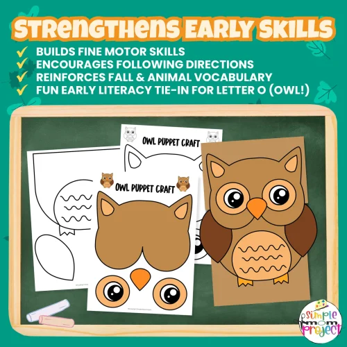 Create your own Woodland Owl Puppet with this easy printable! Great for preschool, homeschool, or classroom storytime fun. ?? #PrintableCraft #ForestAnimals