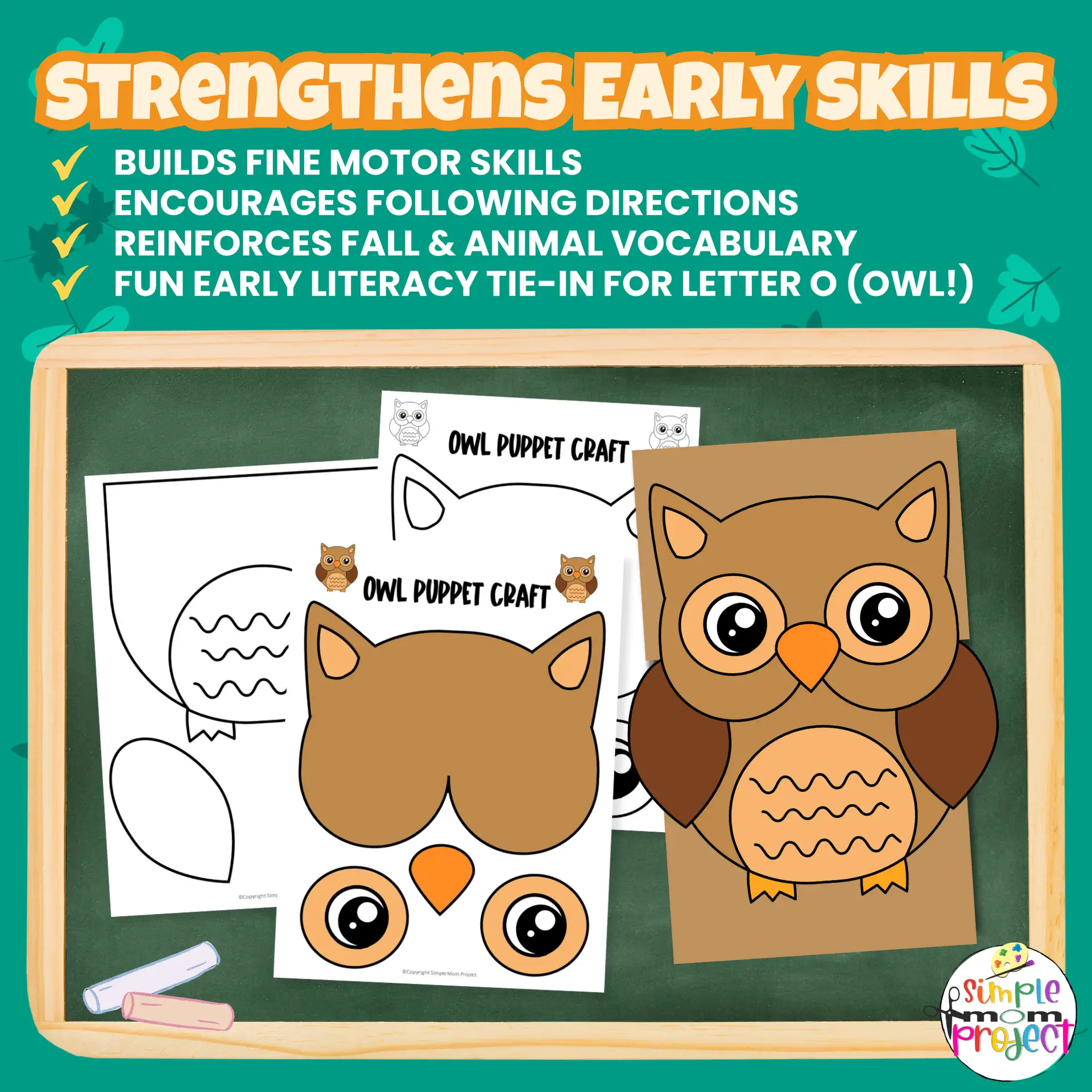 Create your own Woodland Owl Puppet with this easy printable! Great for preschool, homeschool, or classroom storytime fun. ?? #PrintableCraft #ForestAnimals