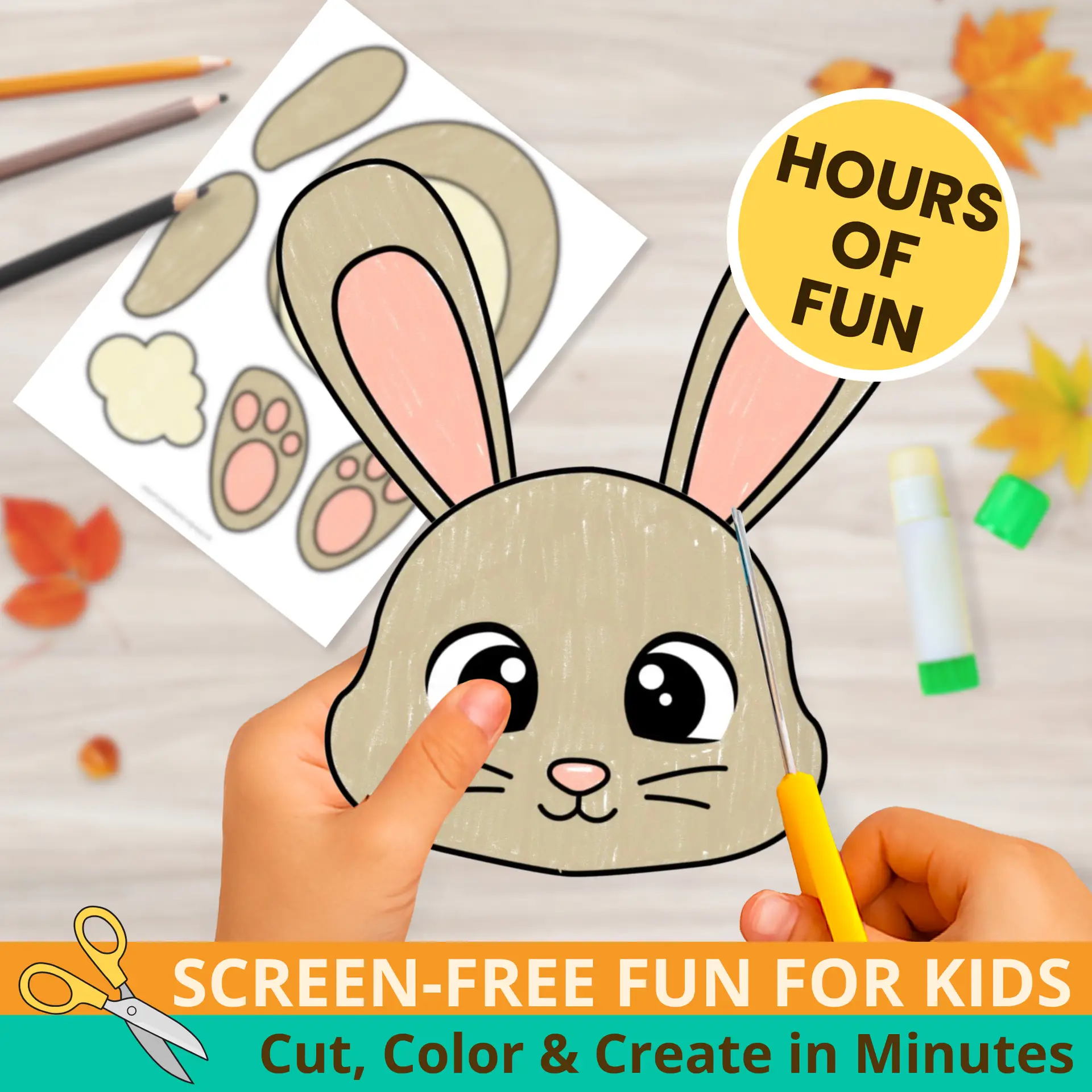 Teachers and parents love this Rabbit Paper Bag Puppet Printable for classrooms, art centers, and homeschool fun. Easy, cute, and mess-free! ?? #PrintableActivity #CraftForKids