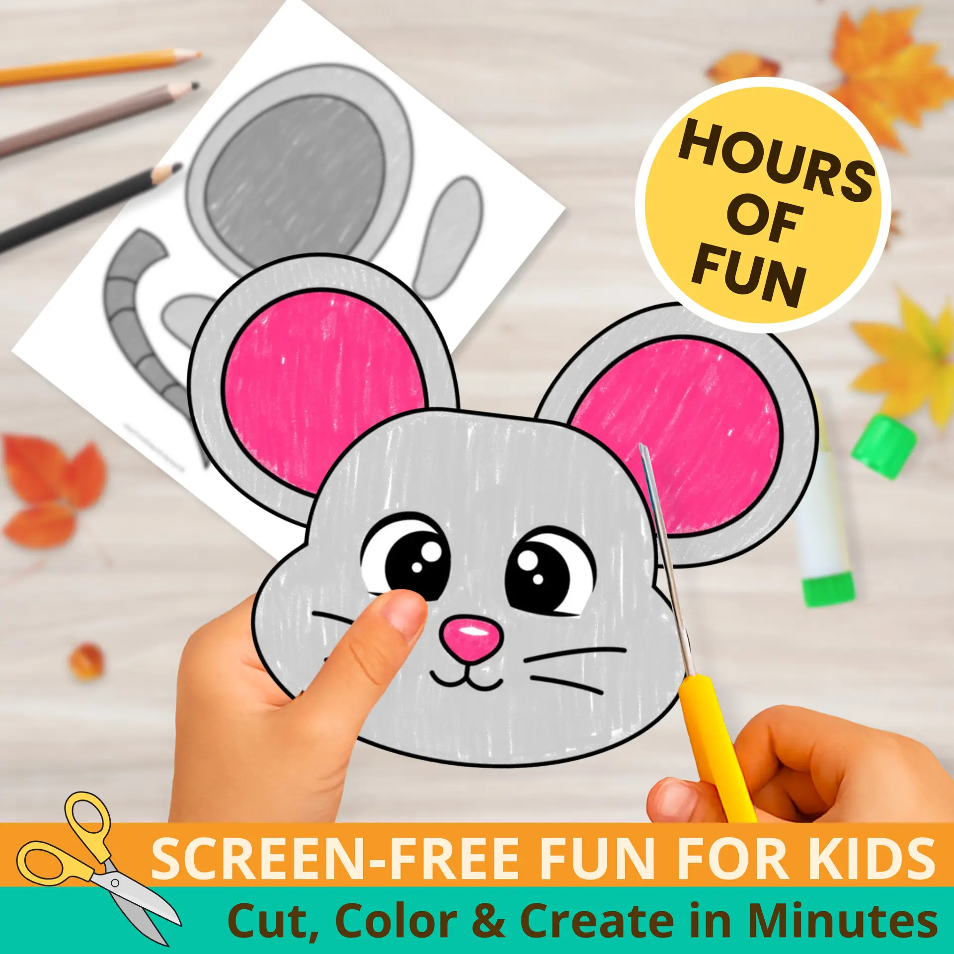 Teachers love this Mouse Puppet Craft for woodland lessons and rainy-day art! Simple to prep and perfect for preschool and kindergarten classrooms. ?✂️ #PrintableActivity #WoodlandAnimals