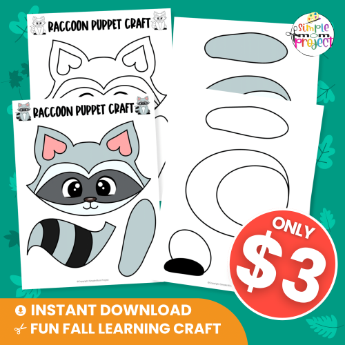 Teachers and parents love this Printable Raccoon Craft for woodland lessons and creative play! Print, cut, glue, and let the fun begin! ?✂️ #PreschoolActivity #WoodlandCraft