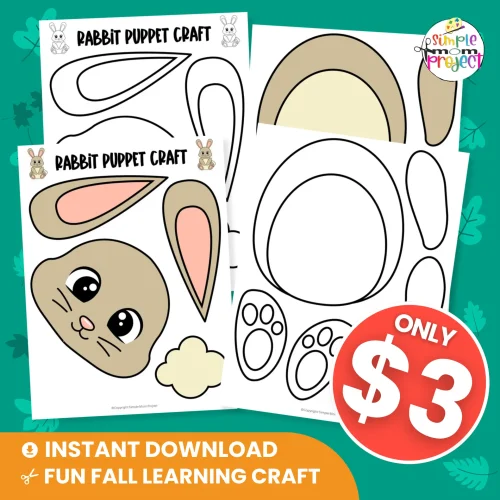 Add this Rabbit Puppet Craft to your woodland animal collection! Perfect for preschoolers learning about forest animals and storytelling. ?✂️ #WoodlandAnimals #PreschoolCraft