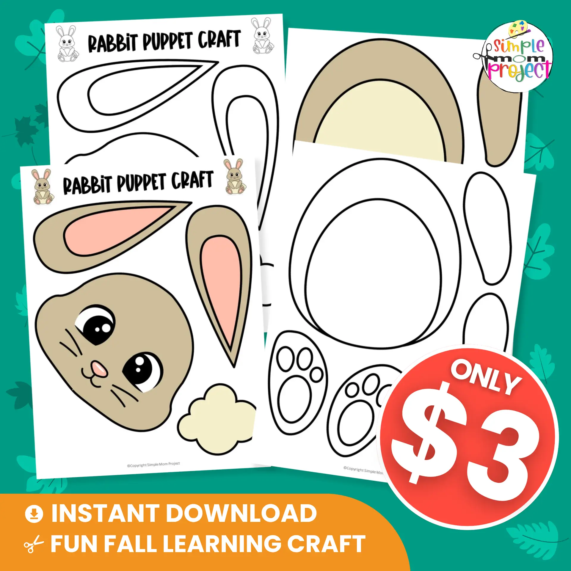 Add this Rabbit Puppet Craft to your woodland animal collection! Perfect for preschoolers learning about forest animals and storytelling. ?✂️ #WoodlandAnimals #PreschoolCraft