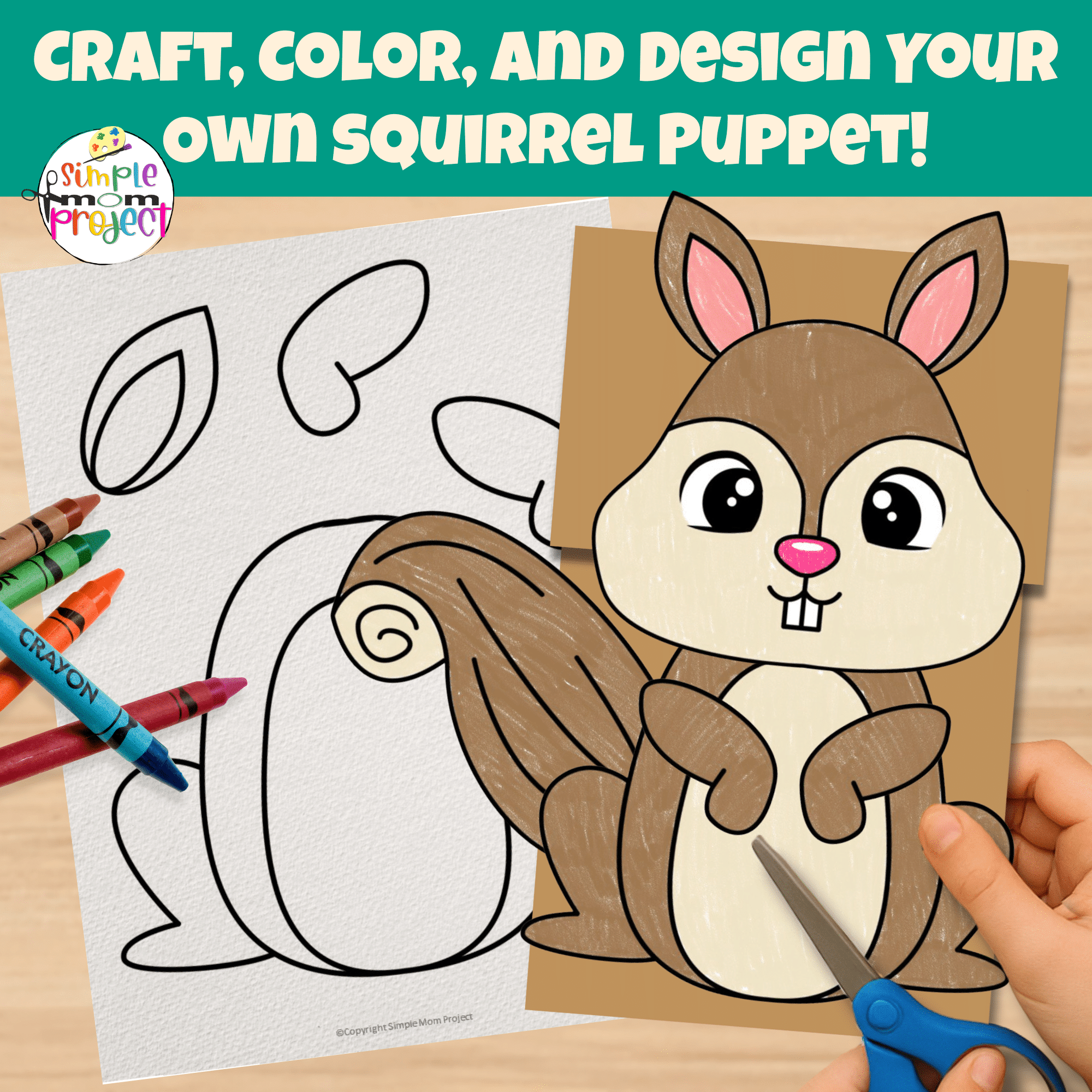 This Easy Squirrel Craft is a teacher favorite! Fun for woodland animal units, fine motor skill practice, and creative play. Print, cut, glue, and enjoy! ? #PreschoolCraft #WoodlandTheme