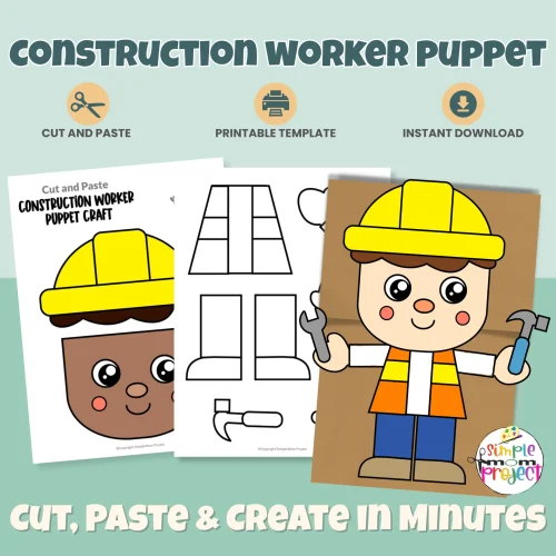 Create this adorable Construction Worker Paper Bag Puppet with your preschool or kindergarten learners! Perfect for community helper lessons, building themes, dramatic play, and fine motor skills. Includes color and B&W templates!