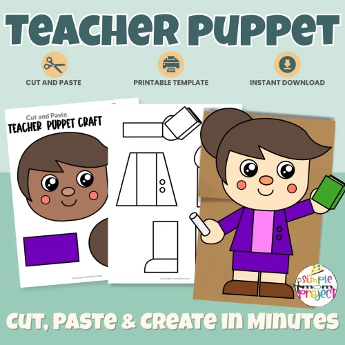 This Teacher Paper Bag Puppet Craft is a fun, hands-on community helper activity for preschool and kindergarten! Kids will love cutting, gluing, and creating their own teacher puppet while building fine motor skills. Perfect for classrooms, homeschool, dramatic play, and back-to-school lessons. Printable and print-and-go!