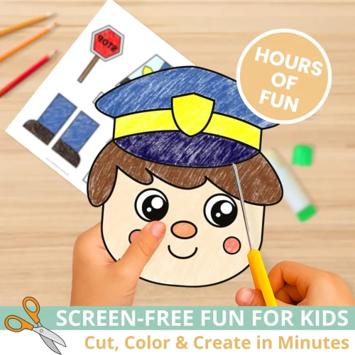 This Police Officer Paper Bag Puppet Craft is perfect for community helper lessons ? Kids practice fine motor skills while learning about police officers through imaginative play. A great fit for social studies, centers, and homeschool activities.