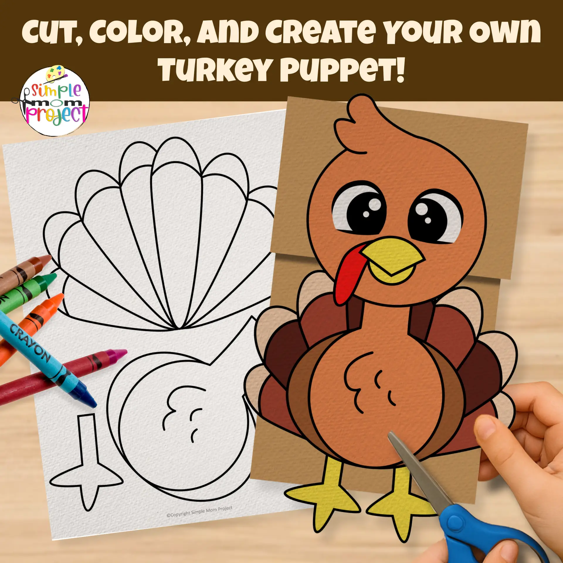 Make learning hands-on with this Turkey Paper Bag Puppet Template! Kids can cut, color, and glue their own turkey friend — a fun, screen-free craft for home or classroom. ?️✂️ #KidsCrafts #PrintableCrafts #PaperBagPuppet
