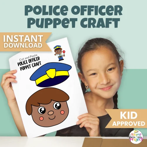 Add this Police Officer Paper Bag Puppet Craft to your dramatic play activities ?? Kids can create their own police puppet for role play, storytelling, and community helper lessons. Simple, printable, and perfect for busy teachers and parents!