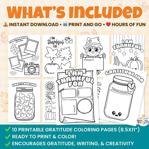 These printable gratitude coloring pages make it simple to teach kindness and thankfulness. Perfect for classroom morning work or family time — no prep needed! ?️?