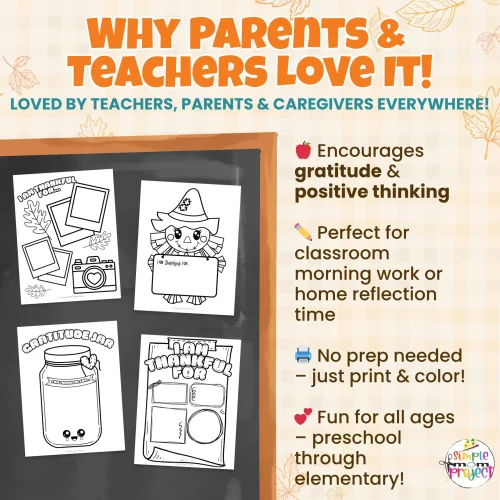 Encourage kids to share what they’re thankful for with these printable coloring worksheets! Great for writing practice, emotional learning, and fall art projects. ?