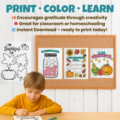 Keep little hands busy while teaching gratitude! These I Am Thankful printable pages are perfect for preschool, kindergarten, or homeschool lessons. ?