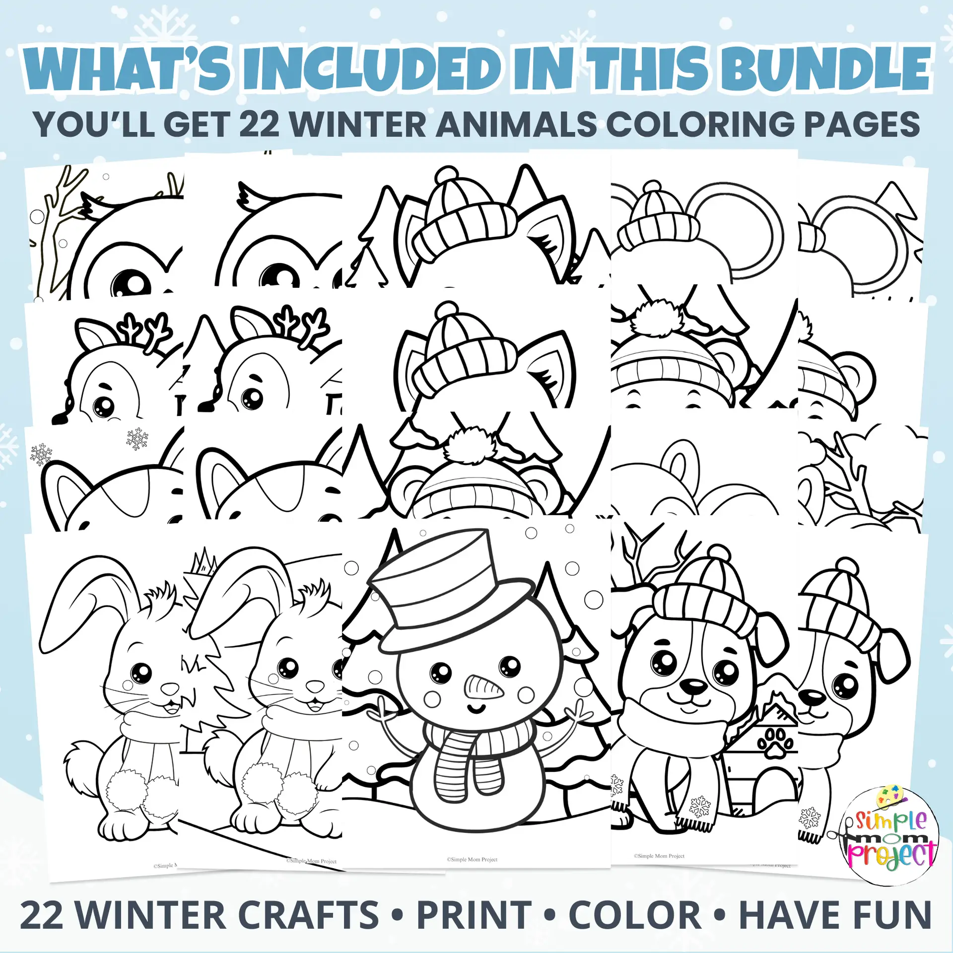 ☃️ These winter coloring sheets feature penguins, foxes, bears, owls, and more! Great for early finishers, art centers, and winter units.