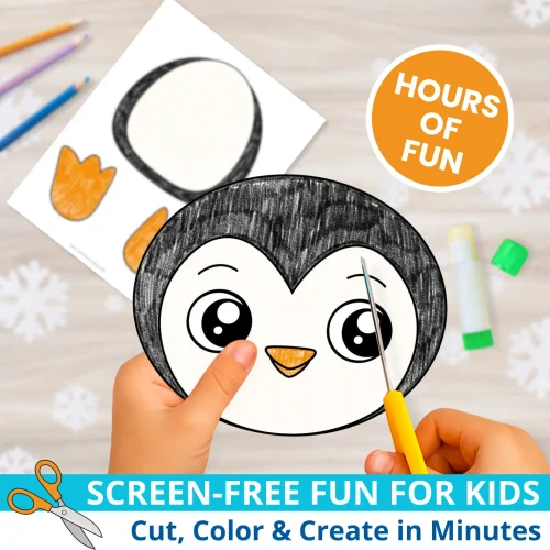 ? Add hands-on fun to your Arctic animal study with this Penguin Paper Bag Puppet Template. Great for fine motor skills and creative play!