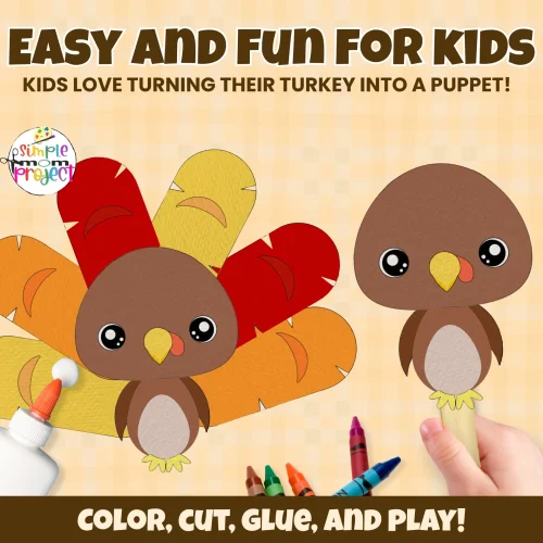 Encourage creativity with this easy fall craft for kids! Children color, cut, and paste the turkey pieces to make their own masterpiece. Great for screen-free fun! ?