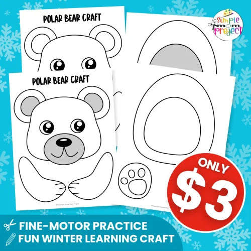 ? Includes both color + B&W versions! This Polar Bear Paper Bag Puppet is perfect for winter lessons and pretend play.