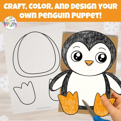 ? Create adorable penguin puppets with this easy printable! Includes B&W and full-color pages for flexible winter crafting at home or school.