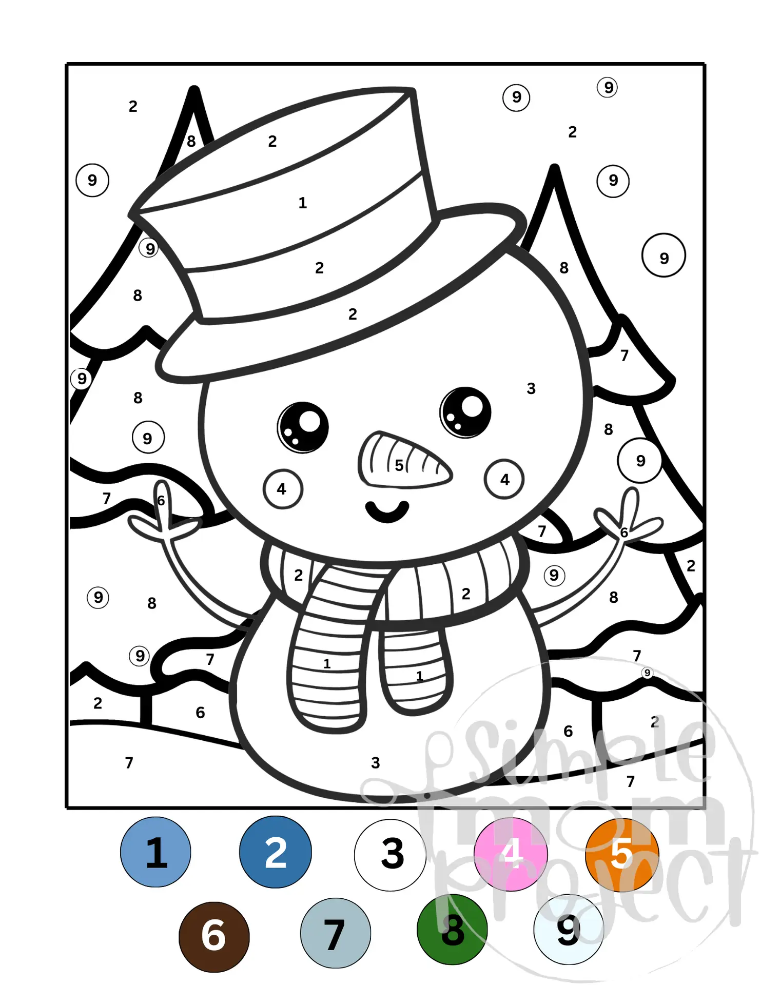 Winter Animals Color by Number – 22 Printable Pages for Kids - Image 10