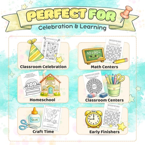 14 engaging printables for the 100th Day—counting, writing, movement, and crafts. Great for classrooms, centers, and homeschool!