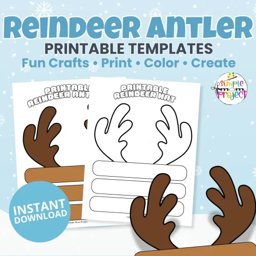 ? Make winter crafting fun with this Printable Reindeer Antlers Headband! Includes color + B&W versions. Perfect for preschool, kindergarten, and homeschool.