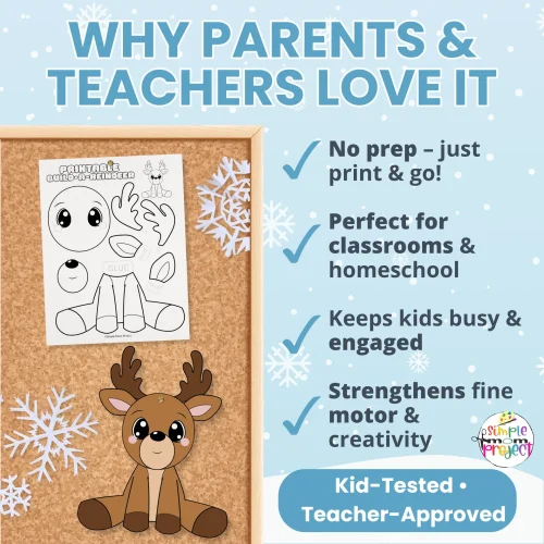 This Build-a-Reindeer Craft Template is perfect for winter storytelling, morning bins, and fine motor practice. Includes coloring page and print-and-go versions!