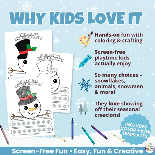 ? Create a cute snowman look with this Wearable Snowman Headband Craft! Great for winter lessons, morning bins, and classroom activities.