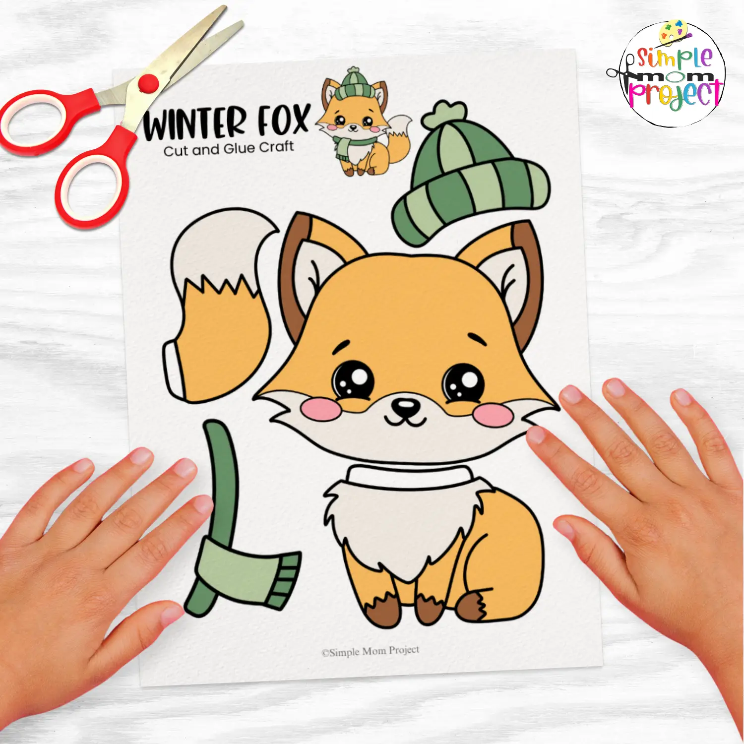Add creativity to your winter unit study with this easy fox craft. Just print, cut, and glue for a simple, screen-free activity kids will love.