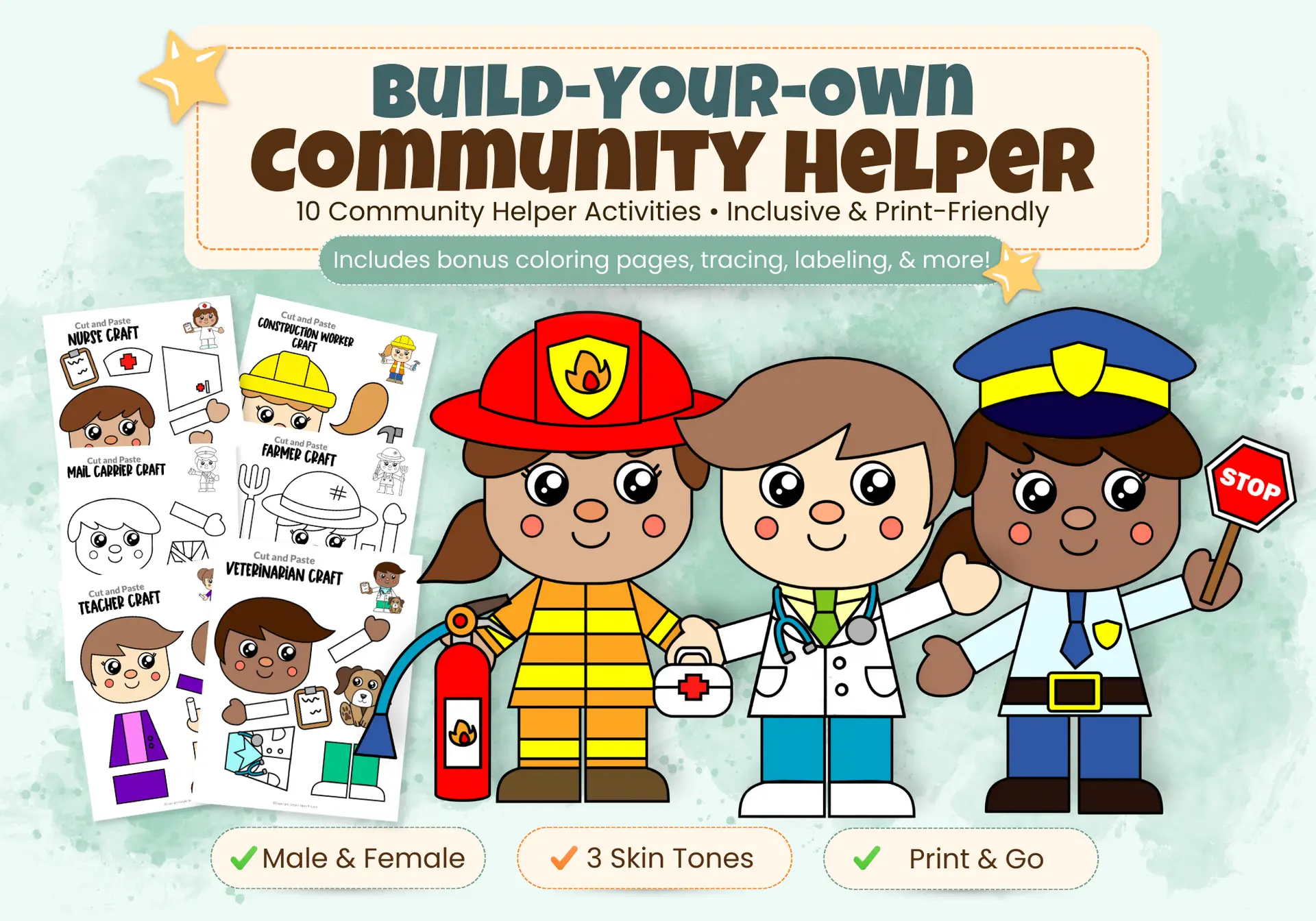 Community Helper Mega Bundle – Cut and Paste Crafts
