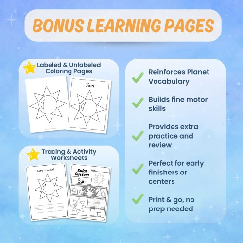 Printable sun worksheets tracing coloring science activity pages